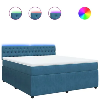 Immagine prodotto di Giroletto a Molle con Materasso Blu 180x200 cm in Velluto