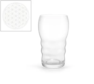 Image de Verre à boire Galileo, gravure laser "Fleur de vie", 0,5 litre, soufflé à la bouche