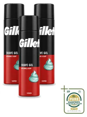 Productafbeelding van 3 x Gillette Fusion5 Ultra Sensitive scheergel voor de gevoelige huid, 200 ml - Voorraadverpakking - 3 stuks
