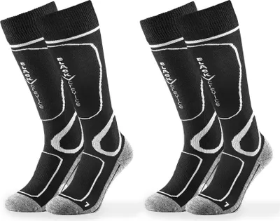 Produktbild von BLACK CREVICE - Damen/Herren/Kinder - Ski-, Snowboard- & Wintersportsocken - 2 Paar | Farbe: Schwarz/Weiß | Größe: 2 (39-42)
