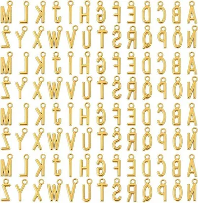 Produktbild von 104 Stück A-Z Schmuckhalter - Gold - hypoallergen - DIY - Metall.