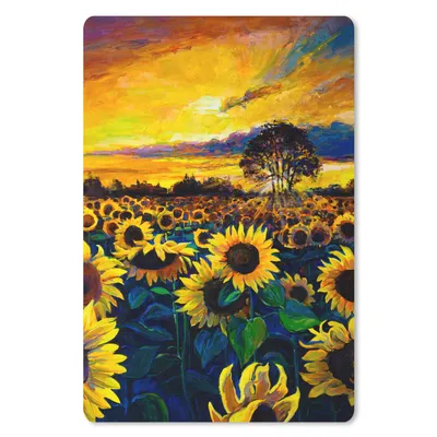 Produktbild von MuchoWow® Mauspad Mousepad Gemälde - Ölfarbe - Blumen - Sonnenblume 18x27 cm - Mousepads - Maus Mat - Pad - Mausunterlage