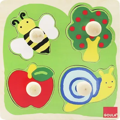 Obrázek produktu pro Holzpuzzle Biene, Apfelbaum und Schnecke