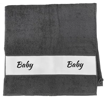 Produktbild von Huuraa Handtuch Baby Schriftzug 50x100cm Graphite Baumwolle Handtuch Geschenkidee