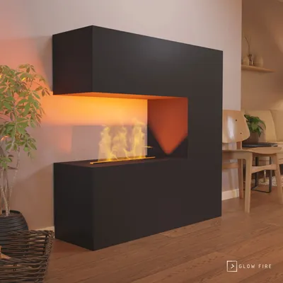 Produktbild von GLOW FIRE Elektrokamin 'Schiller' | Wasserdampf Kamin mit OMC 500 in schwarz als Raumteiler | HxBxT: 120x120x37 cm