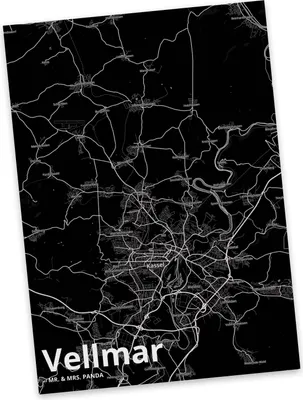 Produktbild von Mr. & Mrs. Panda Postkarte Vellmar - Geschenk, Postkarten, spruchkarte, Stadt, Grußkarte, Dorf Karte Landkarte Map Stadtplan, Ansichtskarte, Ansichtskarten