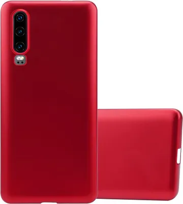 Produktbild von Cadorabo Schutzhülle für Huawei P30 Hülle in Rot Handyhülle TPU Silikon Etui Cover Case