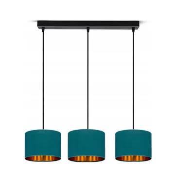 Produktbild von Deckenlampe Türkis Lampe Leuchte aus Velours Vintage Modern E27 Designerlauchte 3-flammig N230-H3-T