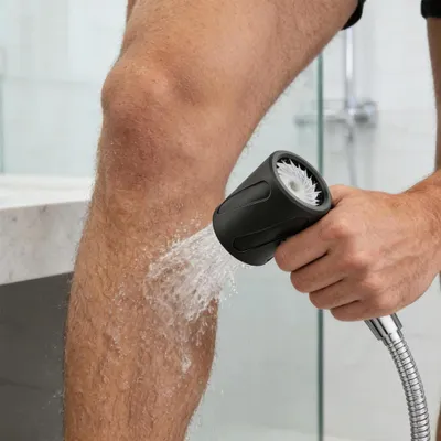 Produktbild von Massage Duschkopf Hochdruck, Regendusche für Herren, Anti-Kalk Duschbrause rostfrei, breiter Wasserstrahl für entspannende Wellness Dusche