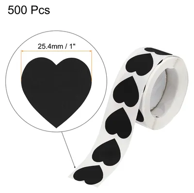 Produktbild von 500 Stš¹ck Herz F?rmige Aufkleber 1 Zoll Selbstklebende Liebe Aufkleber Etikett Herz Dekorationen fš¹r Umschlag Valentinstag Hochzeitsfeier Schwarz