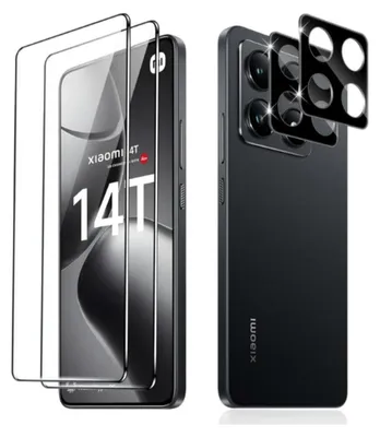 A product image showing a smartphone with screen protectors and camera lens protectors.