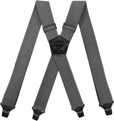 Produktbild von Hosenhalter für Herren mit sehr stabilen, 4 Kunststoff-Haken, 38 mm breit, robuste X-förmige, verstellbare Hosenhalter