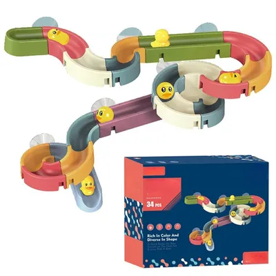 Produktbild von 34-teilige Badespielzeug, Badewannenspielzeug Kinder, mit Saugnäpfe, Wasserspielzeug Kinder Badespaß Geschenk Mädchen Junge