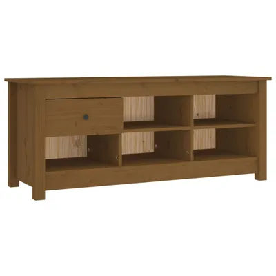 Immagine prodotto di vidaXL Scarpiera marrone miele 110x38x45,5 cm in legno di pino massiccio