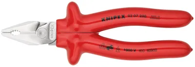 Produktbild von KNIPEX 02 07 200 Kraft-Kombizange tauchisoliert, VDE- verchromt 200 mm