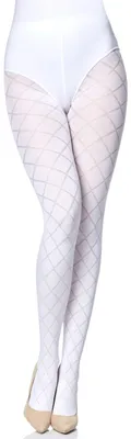 Image de Collants opaques à motifs Merry Style pour femme, modèle MS 328, 60 deniers (blanc, taille L (40-44)) .
