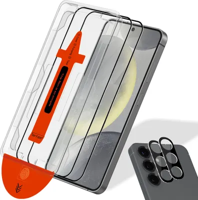 Produktbild von 2-Pack Samsung S24 Displayschutzfolie & 2-Pack Kameraschutz - Gehärtetes Glas | [Automatische Installation] - Blasenfrei