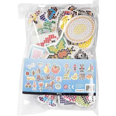 Produktbild von Unterplatten Bügelperlen Set 24 Stück bunt Bastelspielzeug kreativ