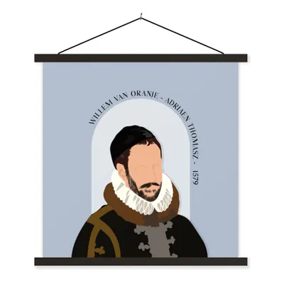 Produktbild von MuchoWow® Textilposter Wilhelm von Oranien - Blau - Vintage - Alte Meister 40x40 cm mit schwarzem Rahmen - Fotos