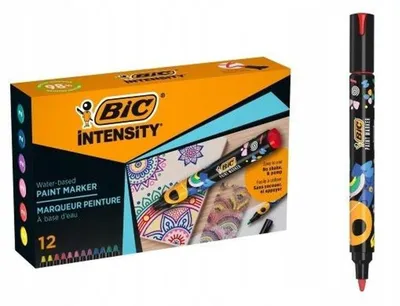 Obrázek produktu pro BIC Intensity, 12 kusů, Vícebarevný, Kuličkový hrot, Vícebarevný, Kulatý, Střední
