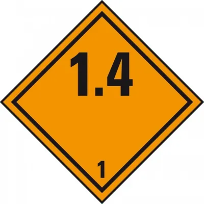 Produktbild von Dreifke® Aufkleber I Gefahrgutzettel (Placards) Kl.1.4 Explosive Stoffe, Foli...