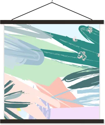 Produktbild von MuchoWow® Textilposter Sommer - Grün - Lila - Rot 120x120 cm mit schwarzem Rahmen - Aufhängungsset