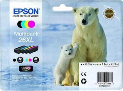 Produktbild von Epson 26XL - Inktcartridge / Multipack - BK + C + M + Y (4 st. / 41,3 ml)