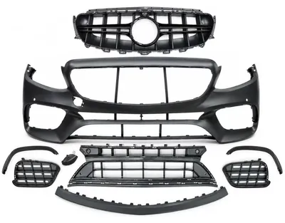 Imagen del producto de Parachoques delantero para Mercedes Clase E (W213), Clase S (S213) y Clase C (C238) de 2016 a 2019, con diseño E63, edición negra.