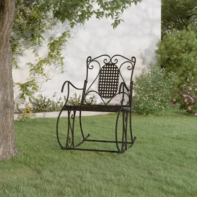 Obrázek produktu pro The Living Store Houpací křeslo 84 cm černá ocel