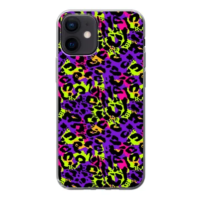 Produktbild von MuchoWow® Handyhülle Schutzhülle Hülle für iPhone 12 Tiermuster - Regenbogen - Neon Silikon Softcase Handy Hülle - Schutzhülle