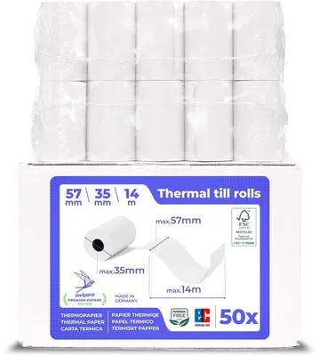 Produktbild von Elzusha – Thermische Kassenbons mit SEPA-Anmeldung (50 Stück)