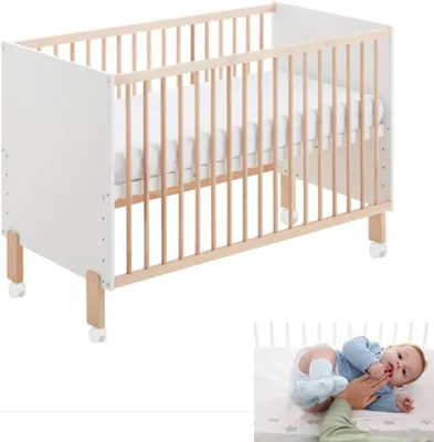 Productafbeelding van Umami CoolDreams houten babybed met wielen, 60 x 120 cm