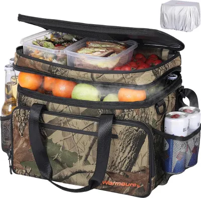 Produktbild von Kühltasche - Campingmodell - 48 Dosen - 2 Fächer - Auslaufsicher - Isolierender Überzug/Deckel - Für Camping/Wandern/Picknick - Blau