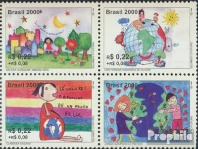 Produktbild von Briefmarken Brasilien 2000 Mi 2990-2993 Viererblock (kompl.Ausg.) postfrisch Malwettbewerb für Kinder