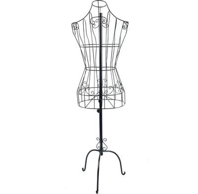 Produktbild von Schneiderbüste - Halbkörper-Torso - Höhenverstellbar 140–170 cm - Eisenständer - Schulterbreite 32 cm - Modellhöhe 64 cm - Schwarz