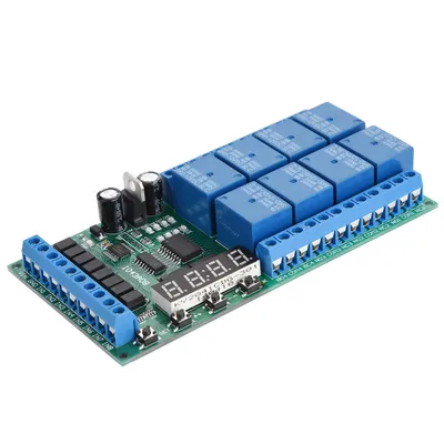 Obrázek produktu pro Multifunkční digitální časový reléový spínací modul s 8 kanály pro LED, 12 V DC
