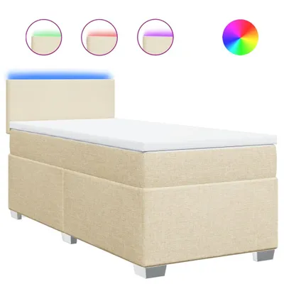 Produktbild von vidaXL Boxspringbett mit Matratze Creme 90x200 cm Stoff