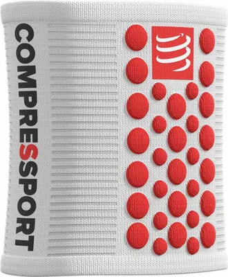 Image de Compressport Sweatbands 3D.Dots White/Red UNI Running arm warmers