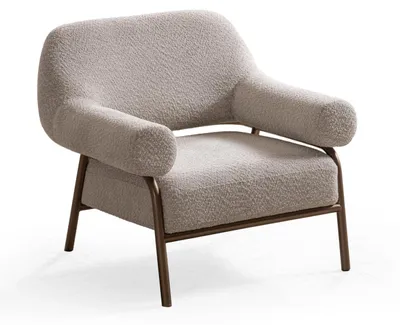 Immagine prodotto di Poltrona moderna bianca Poltrona di design Comoda in tessuto Minimalista