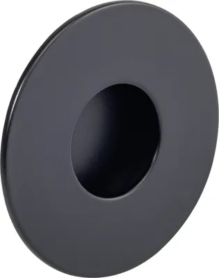 Immagine prodotto di Estamp Geometrec maniglia a conchiglia ø 70 mm - maniglia a conchiglia rotonda - maniglia a incasso con telaio, zinco pressofuso nero opaco