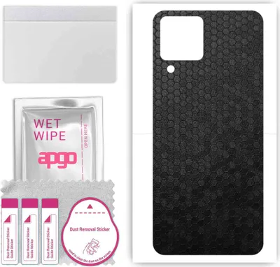 Produktbild von apgo Rückseite Schutzfolie, Skin, kompatibel mit Samsung Galaxy M33, Hinten Displayschutzfolie aus Vinylfolie, kratzfest, einfache Montage - Schwarze Honigwabe