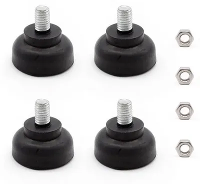 Produktbild von Verstellbare Tafelpoten-Set aus Edelstahl mit Gummi-Fußplatten