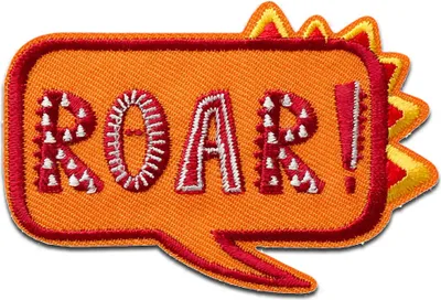 Produktbild von Mono-Quick Roar Sprechblase - Aufnäher, Bügelbild, Aufbügler, Applikationen, Patches, Flicken, zum aufbügeln, Größe: 4,7 x 7 cm