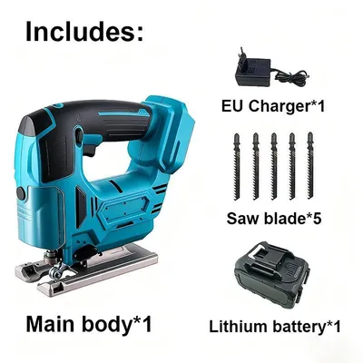 Produktbild von Akku-Stichsäge 21V - Modell 318H - 2,6Ah Akku - 5500 U/min - Bürstenmotor - Rutschfester Griff - Für Holzarbeiten - 1 Akku