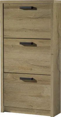 Produktbild von Schuhkipper BIG 003, 3 Klappen, für bis zu 18 Paar Schuhe, max. Schuhgröße 45, schwarz Grandson Oak