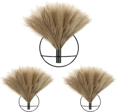 Produktbild von Azomor® Stilvolle runde Wanddekoration Set mit Pampasgras und Metallrahmen