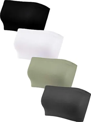 Produktbild von Solidchoice – Set aus 4 trägerlosen Bandeau-BHs ohne Bügel