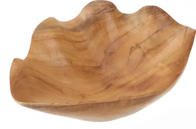 Produktbild von Obstschale Muschel, Geschnitzte Holzschale, Holzteller - Muschel 28 cm, Braun, Schalen, Schüsseln