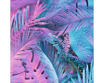 Produktbild von Glasbild Neon Foliage 50x50 cm