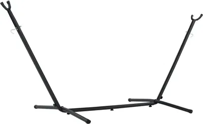 Produktbild von Hängemattenständer aus Stahl ideal für die Garten Terrasse Schwarz robust bis 200 kg